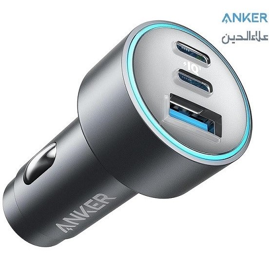 شارژر فندکی انکر مدل A2736 ظرفیت ۶۷ وات با ۱ خروجی USB-A و ۲ خروجی USB-C