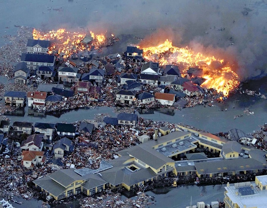 آتش سوزی پس از زلزله ژاپن